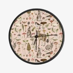 Pink Woodland Clock