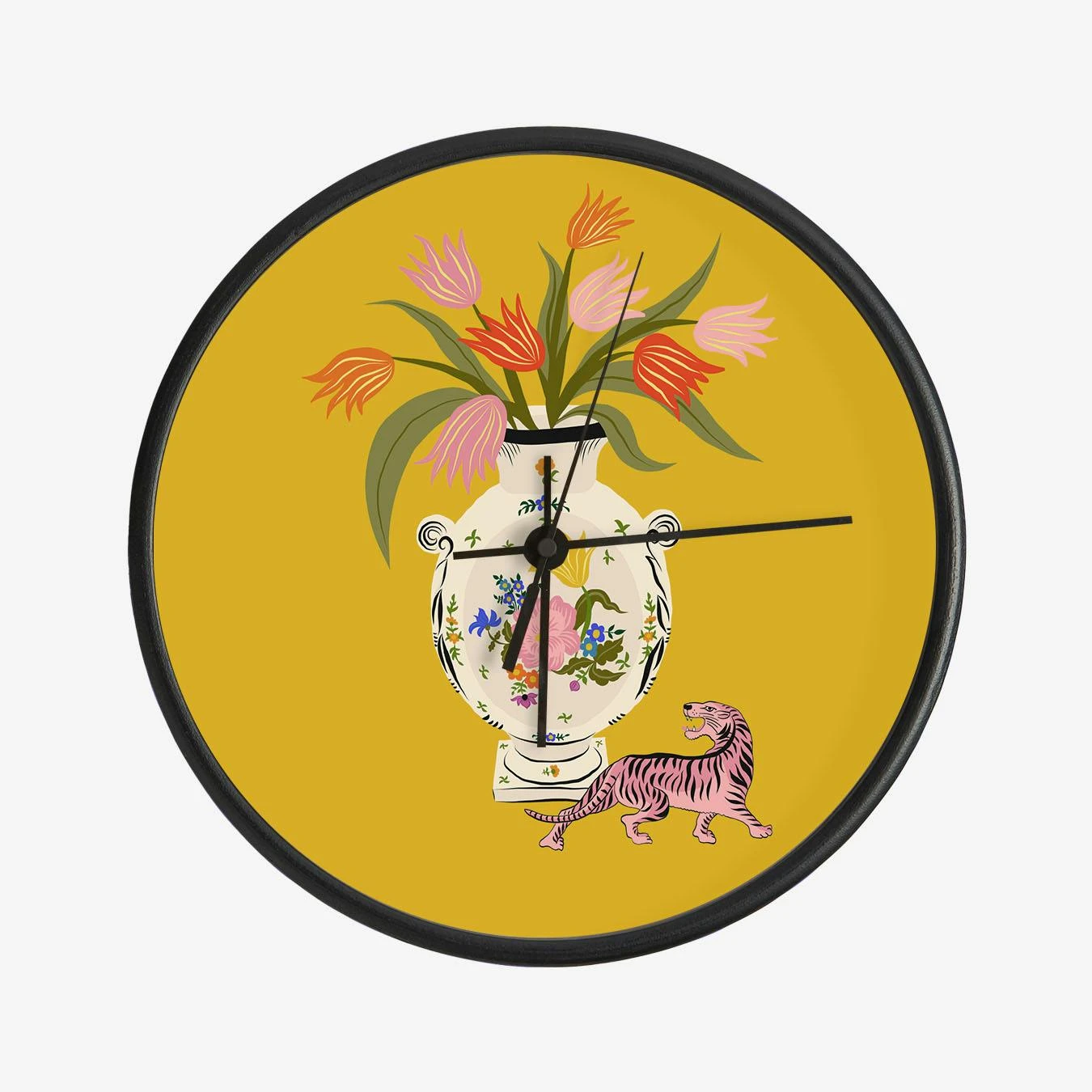 Porcelain And Tulips Clock