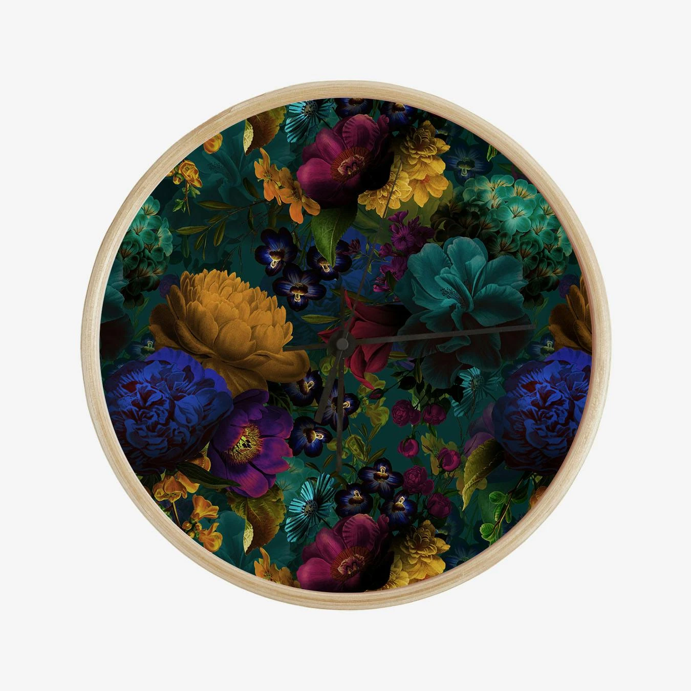 Dark Vintage Flowers Garden Clock - Image 2