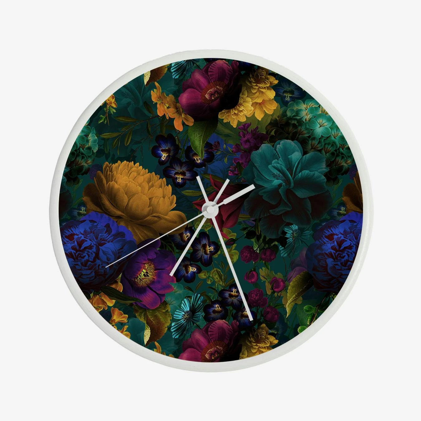 Dark Vintage Flowers Garden Clock - Image 3