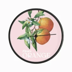 Fleurs Orange Clock