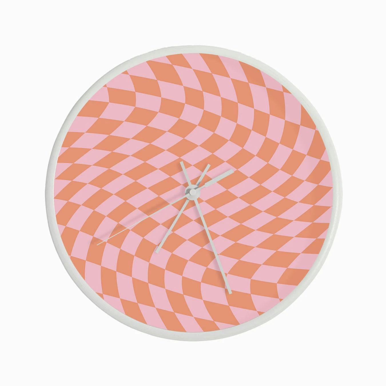 Pink Orange Checker Clock - Image 3