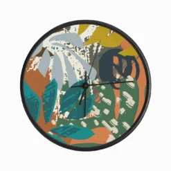 Abstract Leaves Close Up Clock