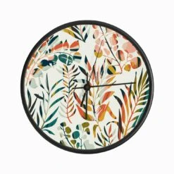 Colorful Leaves Pattern Clock