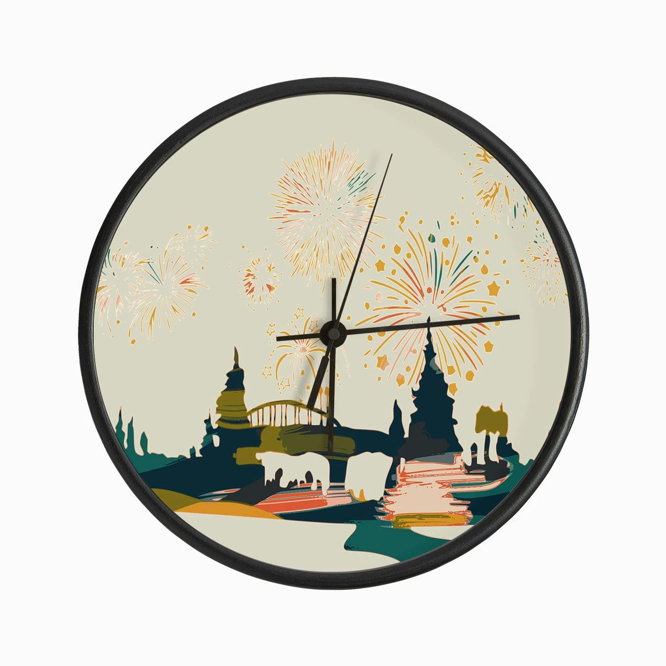 Colorful Skyline Clock