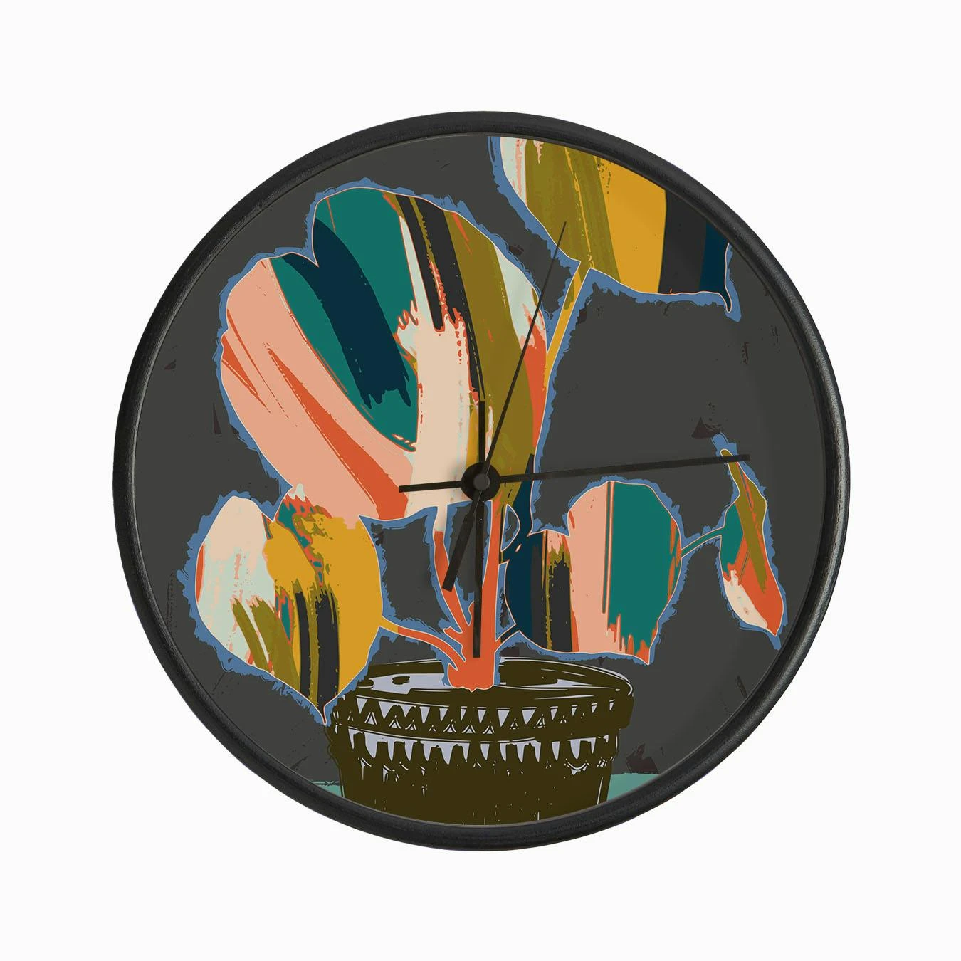Colorful Plant Pot Clock