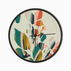 Colorful Poplar Tree Leaf Clock