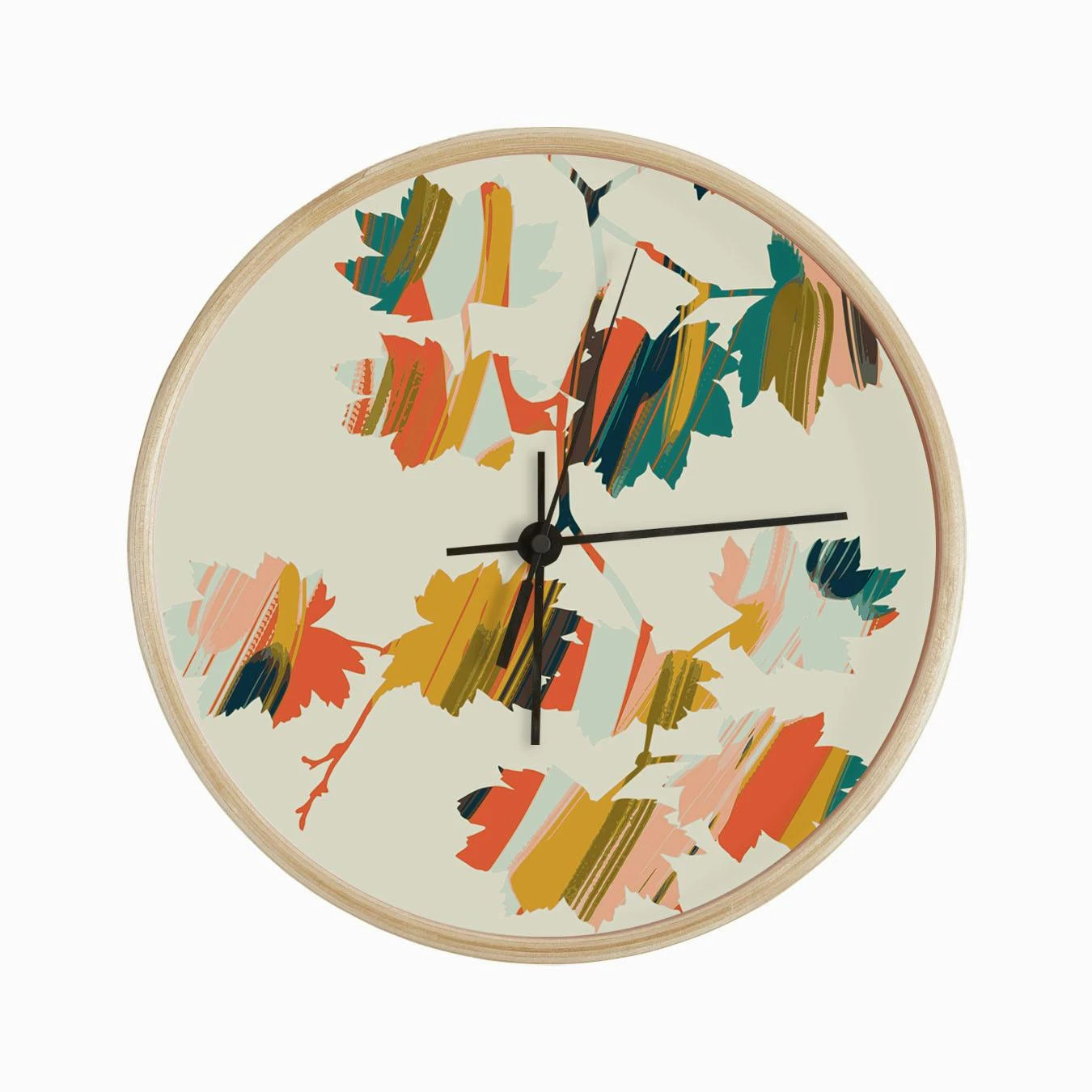 Colorful Hanging Maple Leaves Clock - Image 2