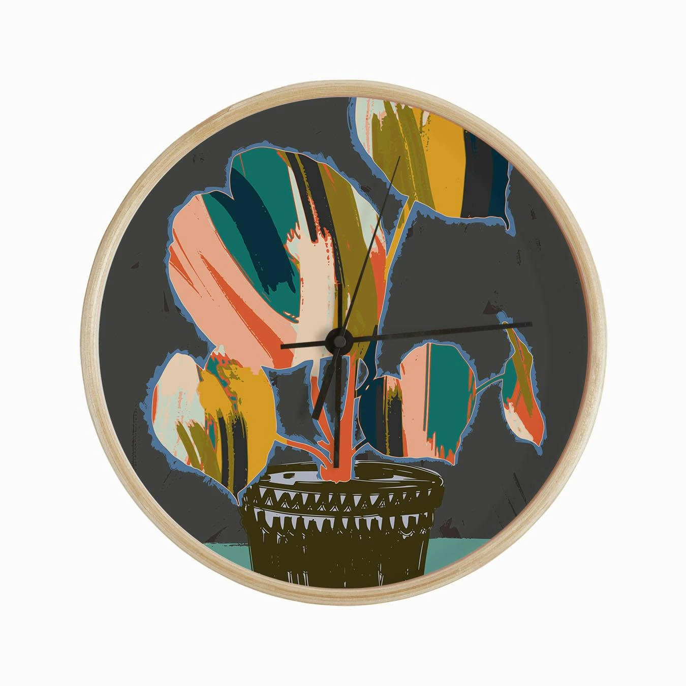 Colorful Plant Pot Clock - Image 2