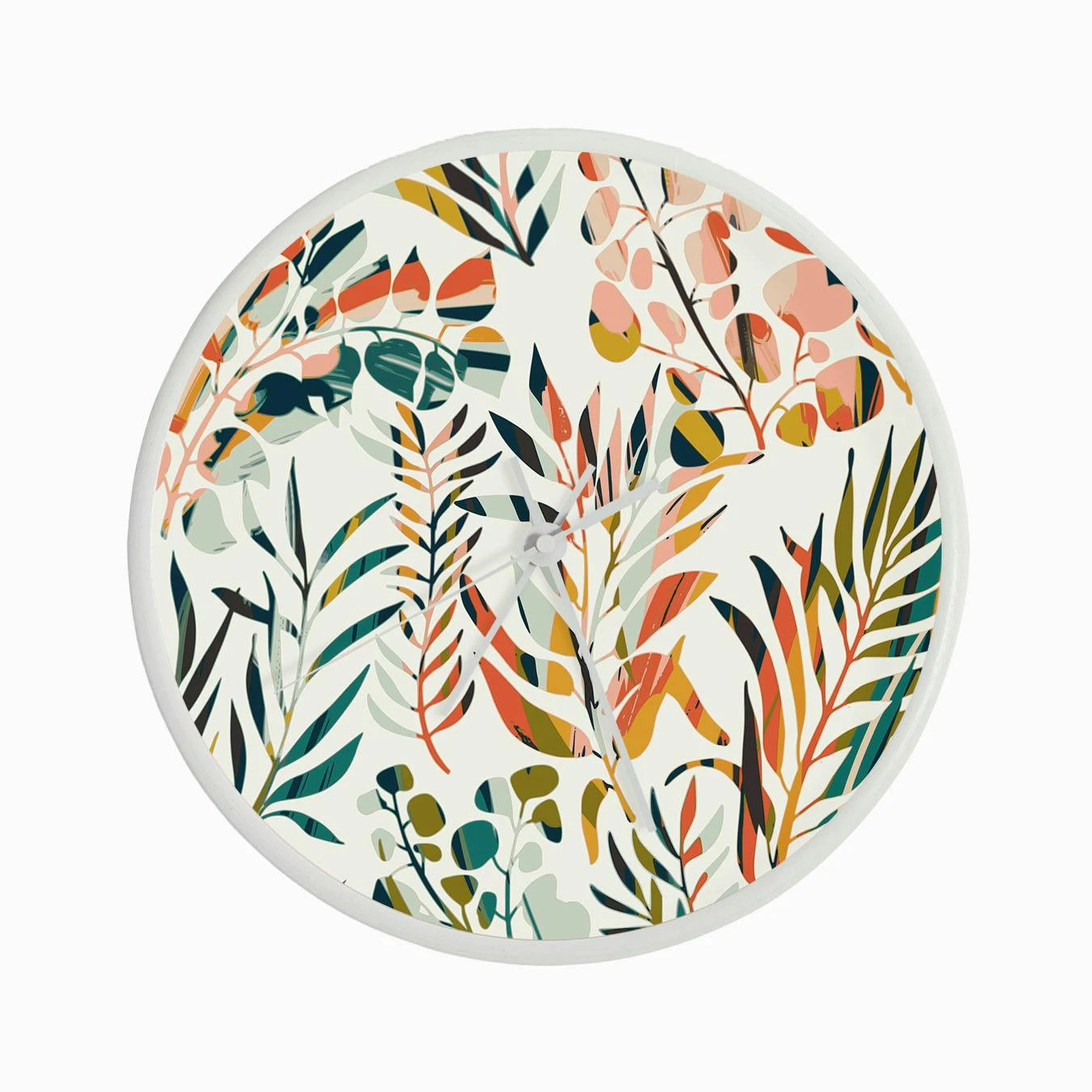 Colorful Leaves Pattern Clock - Image 3