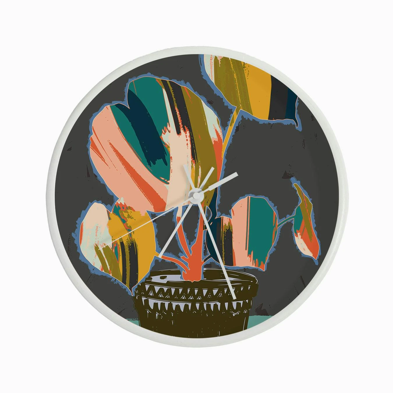 Colorful Plant Pot Clock - Image 3