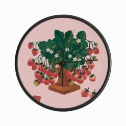Strawberries Pattern Clock
