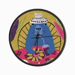 Blue Capybara Having A Colombian Meal Clock