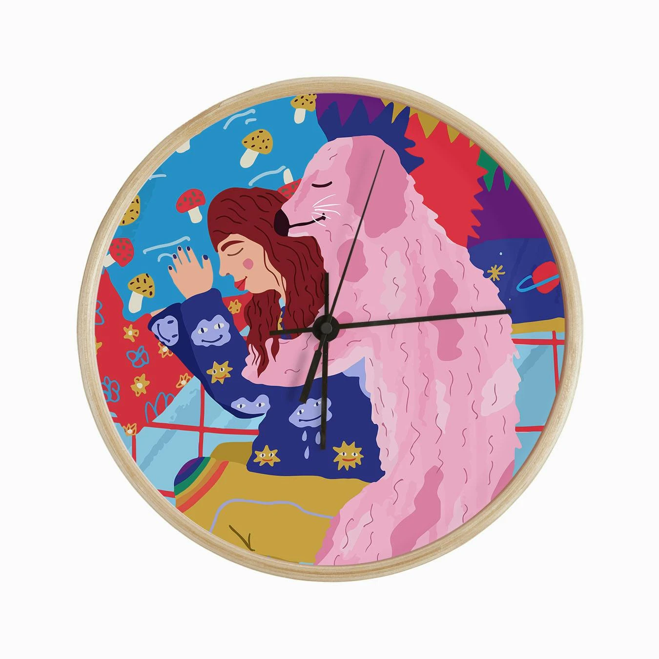 Napping With A Pink Dog Clock - Image 2