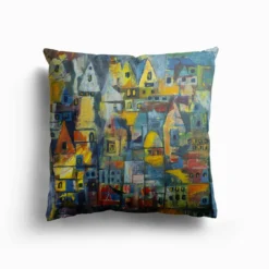 Bunte Stadt 1 Canvas Cushion