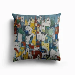 Bunte Stadt 2 Canvas Cushion