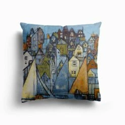Stadt Mit Segel Canvas Cushion