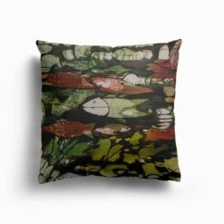 Fische Grün Canvas Cushion