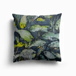 Grüne Fische Canvas Cushion