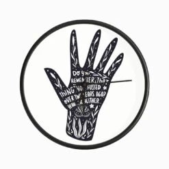 Monochrome Hand Lettering Drawn On A Hand Clock