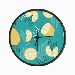 Lemon Pattern With Floral Decoration Clock