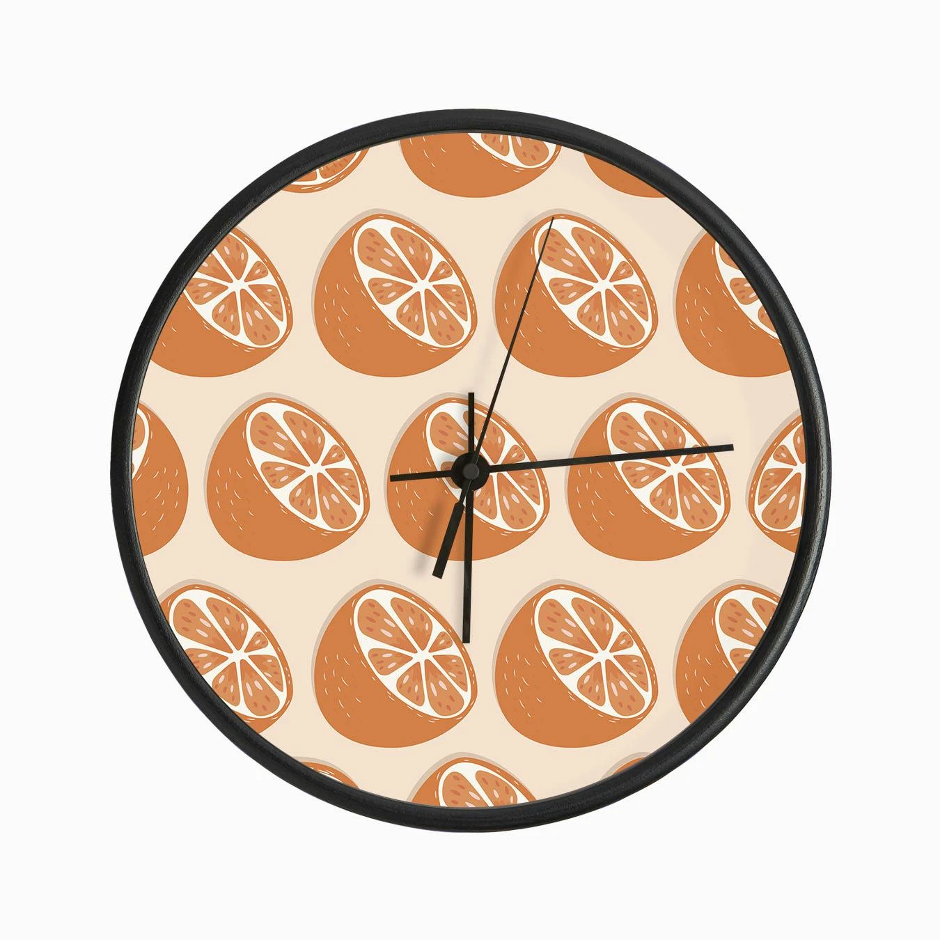 Orange Pattern On Pastel Orange Clock