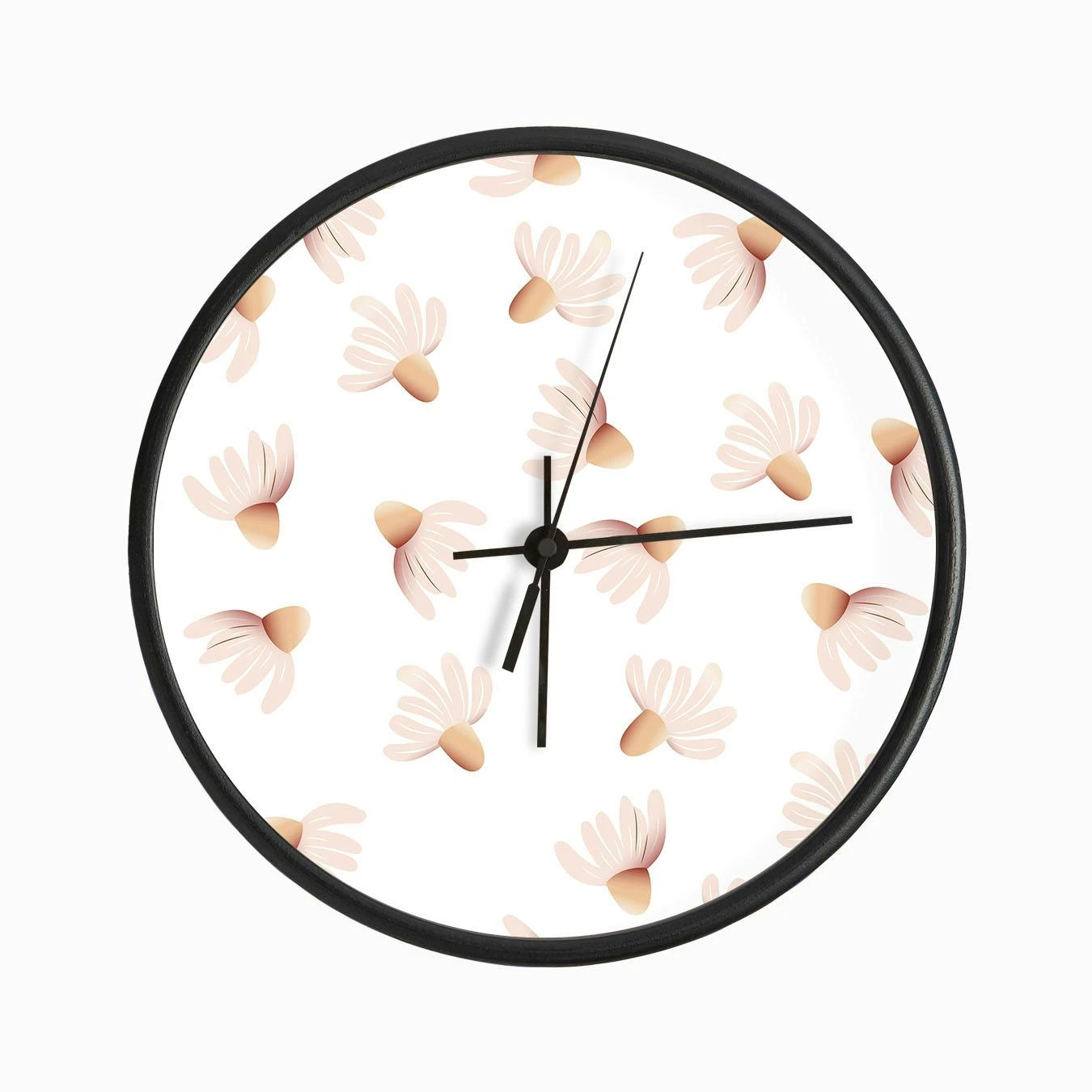 Big Daisies Pattern On White Clock
