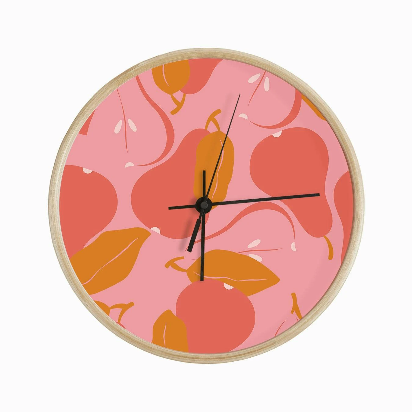 Pattern With Vibrant Pears On Bright Pink Clock - Image 2