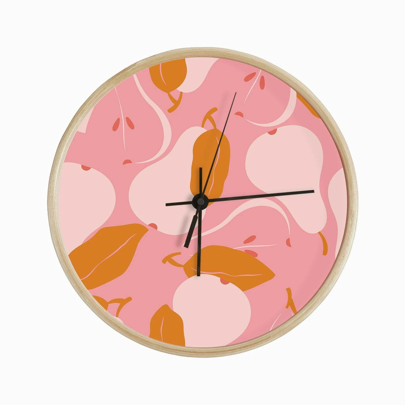 Pattern With Pears On Bright Pink Clock - Image 2