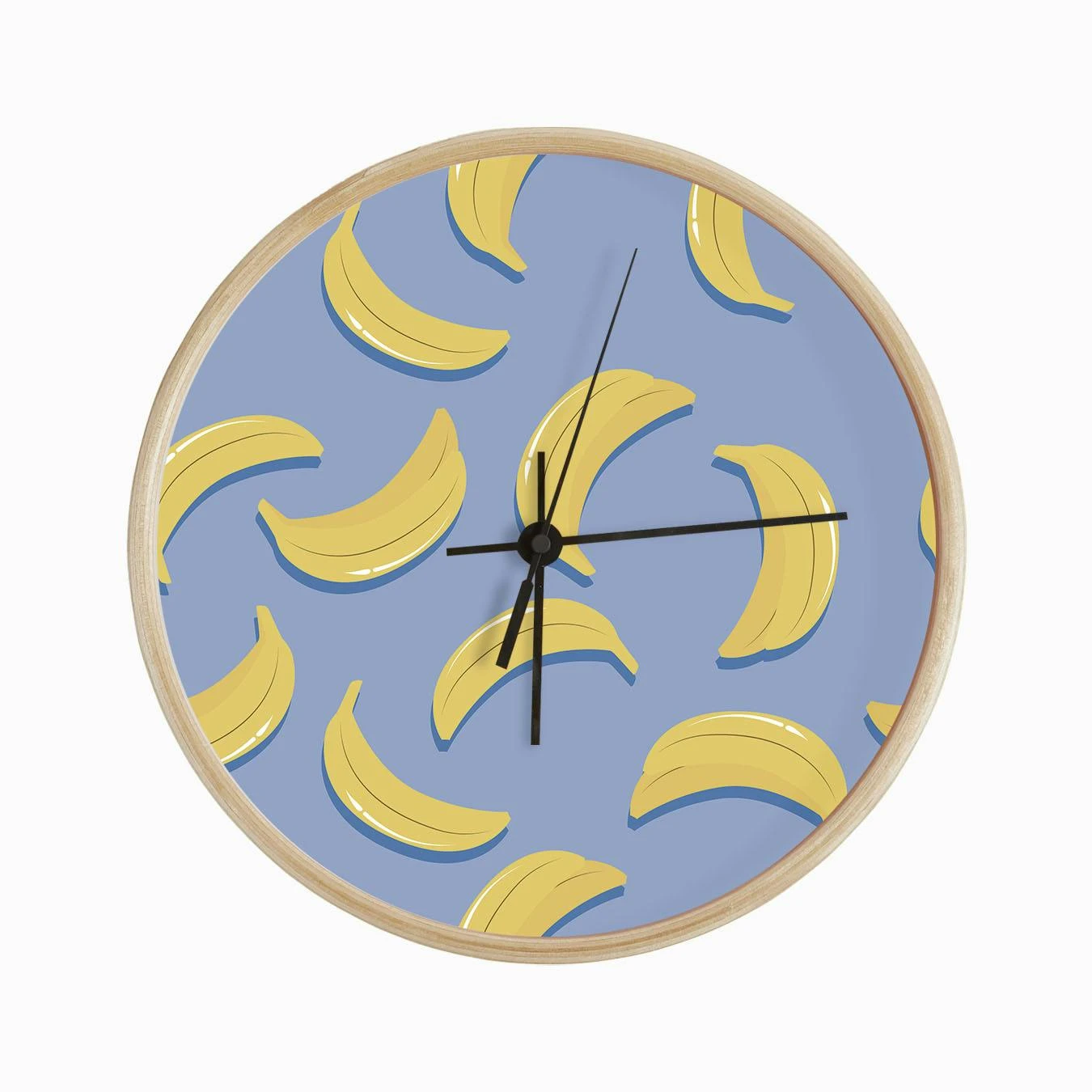 Banana Pattern On Blue Clock - Image 2