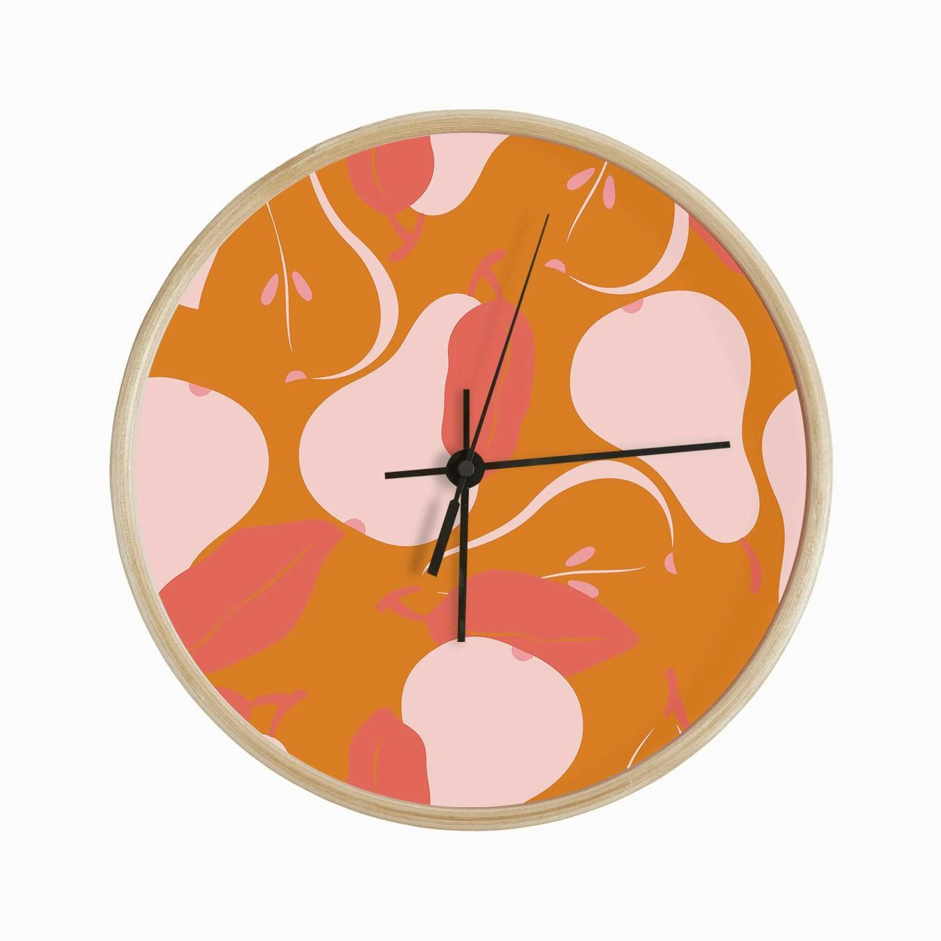 Pattern With Bright Pink Pears Clock - Image 2
