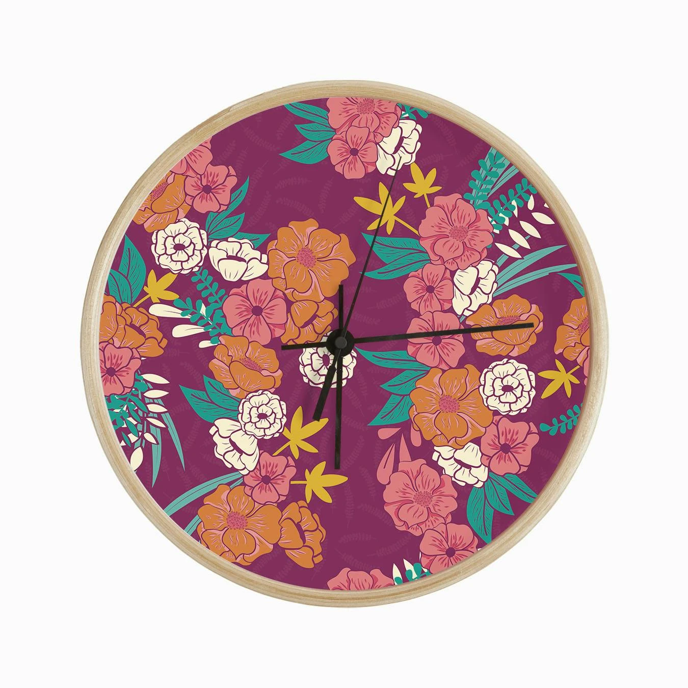 Flowers And Floral Pattern Clock - Image 2