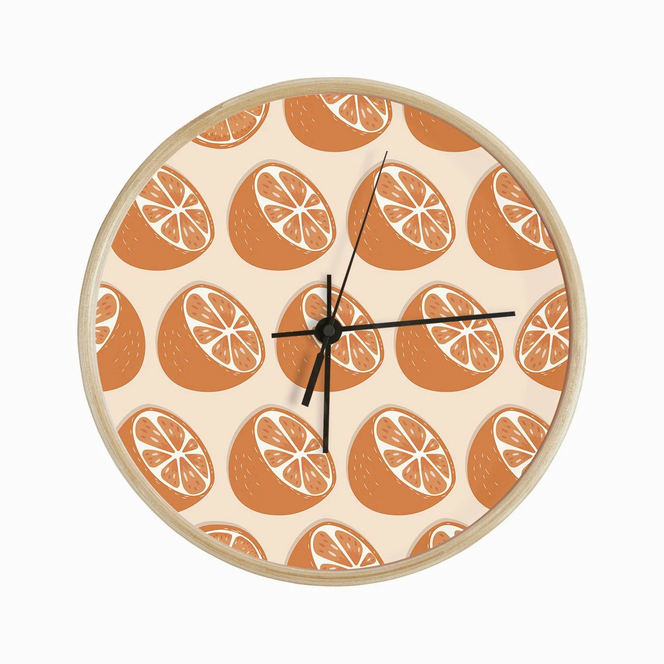 Orange Pattern On Pastel Orange Clock - Image 2