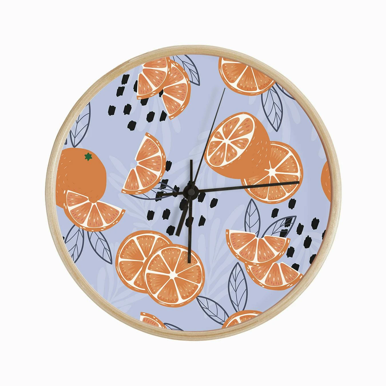 Orange Pattern On Pale Purple Clock - Image 2