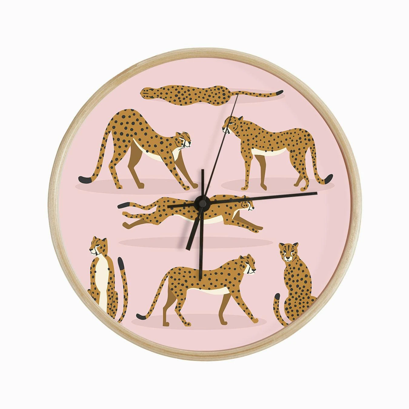 Cheetahs On Pink Clock - Image 2