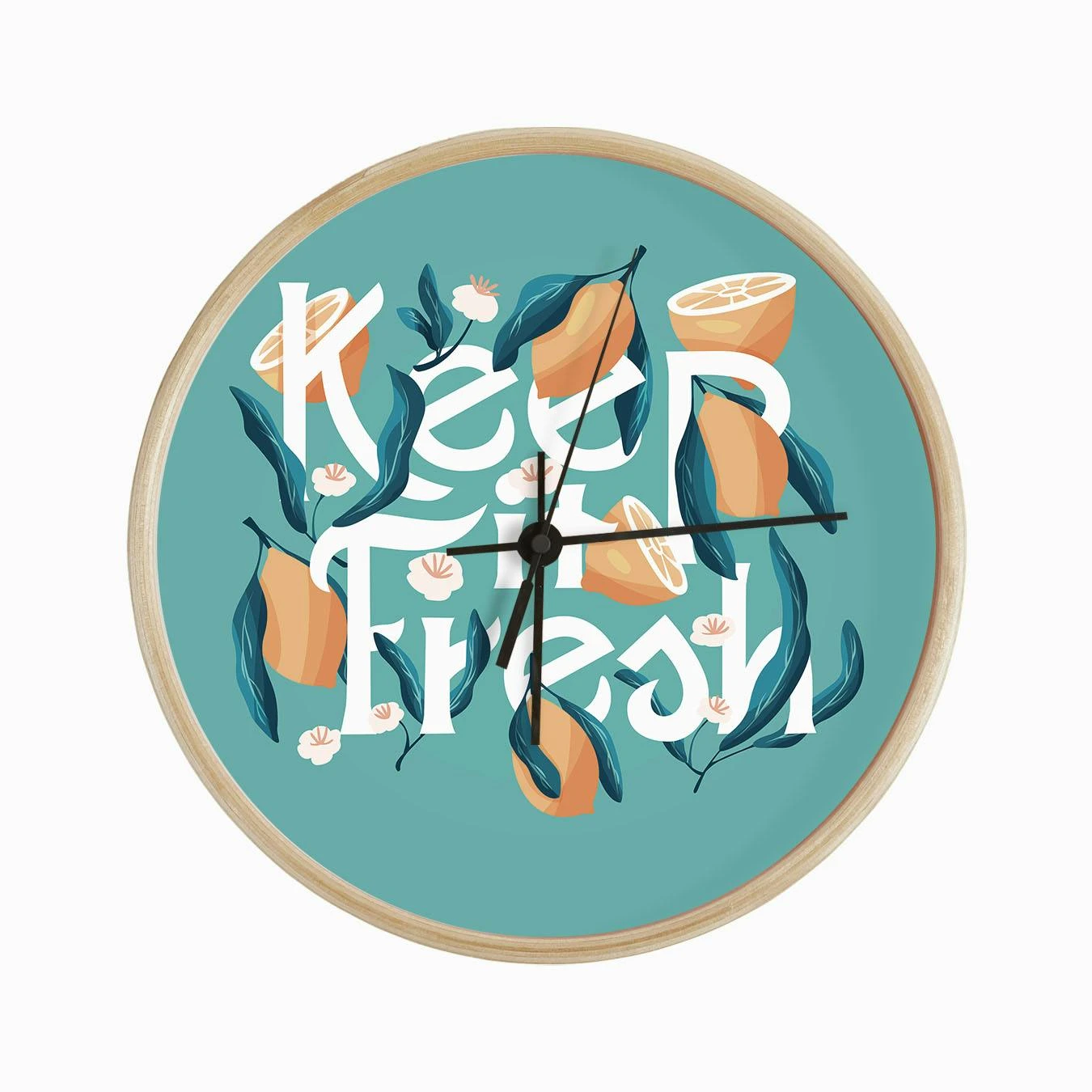 Keep It Fresh Hand Lettering With Lemons Clock - Image 2