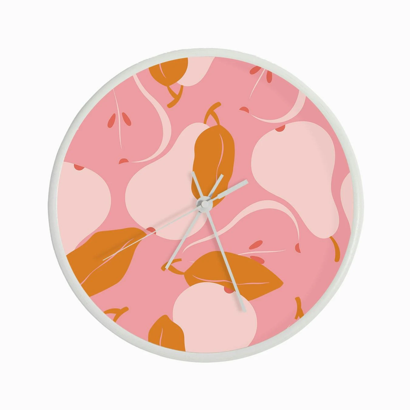 Pattern With Pears On Bright Pink Clock - Image 3