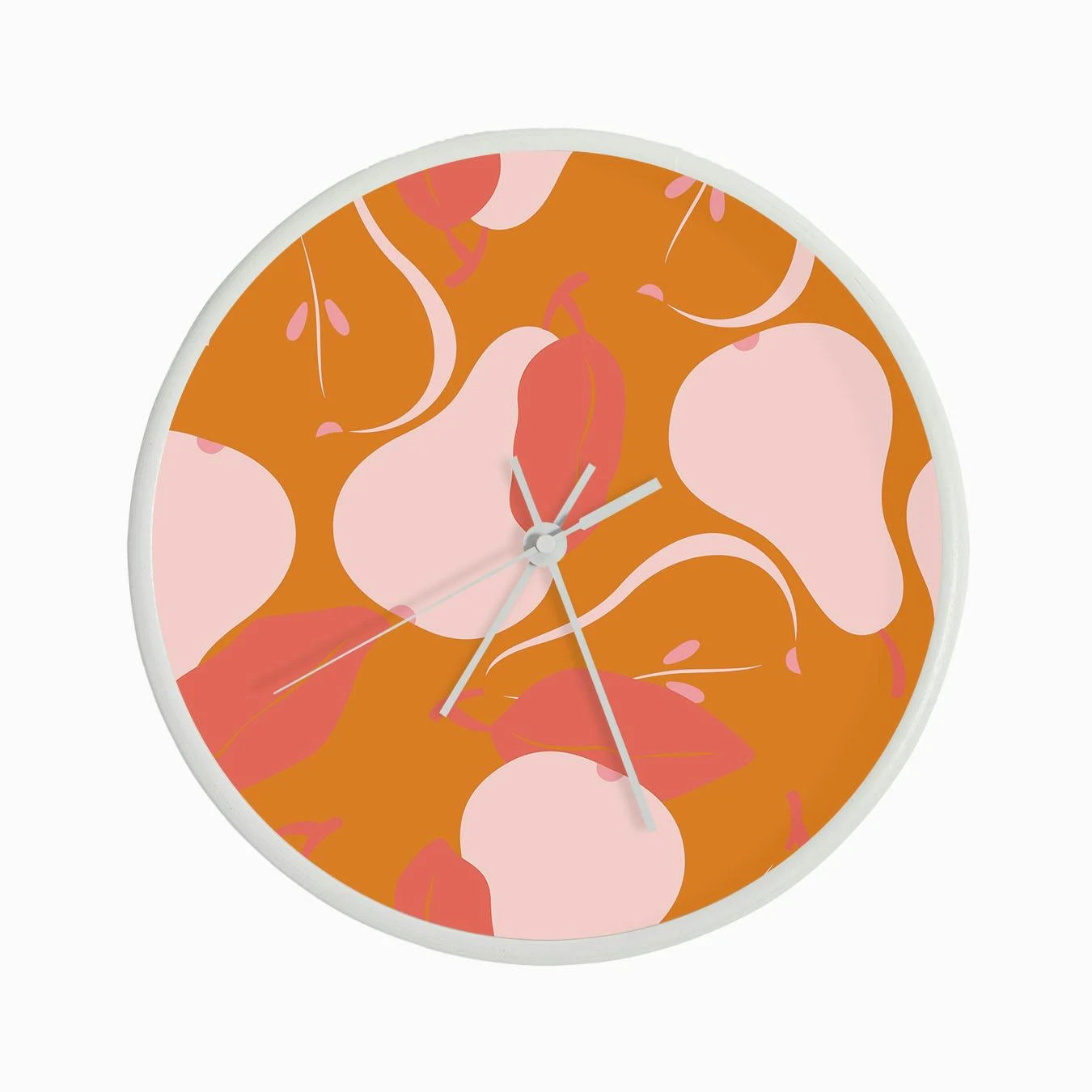 Pattern With Bright Pink Pears Clock - Image 3