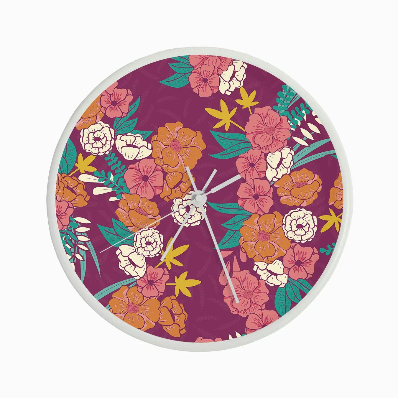 Flowers And Floral Pattern Clock - Image 3