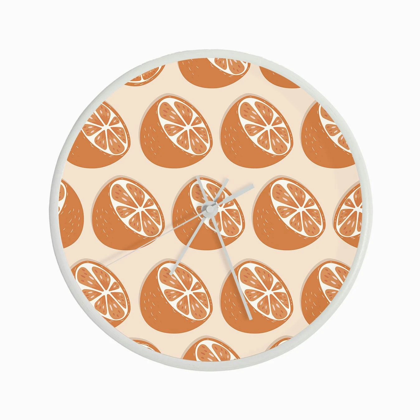 Orange Pattern On Pastel Orange Clock - Image 3