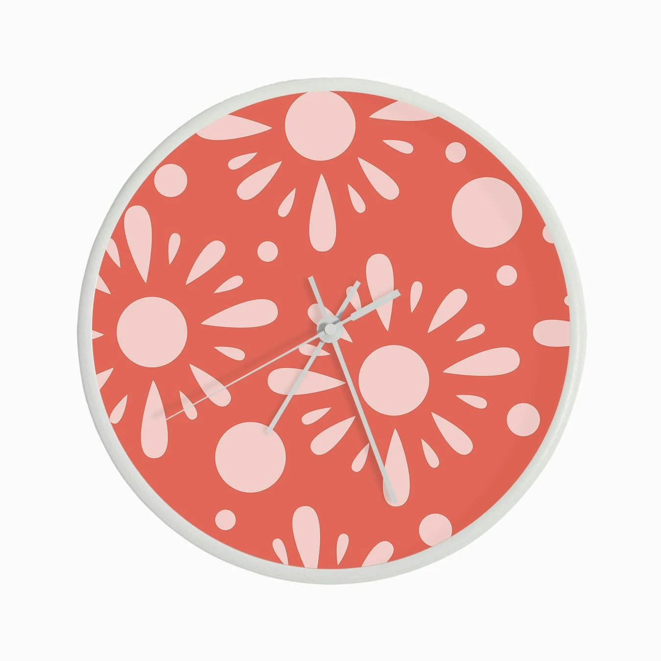 Light Pink Florals On Vibrant Background Clock - Image 3