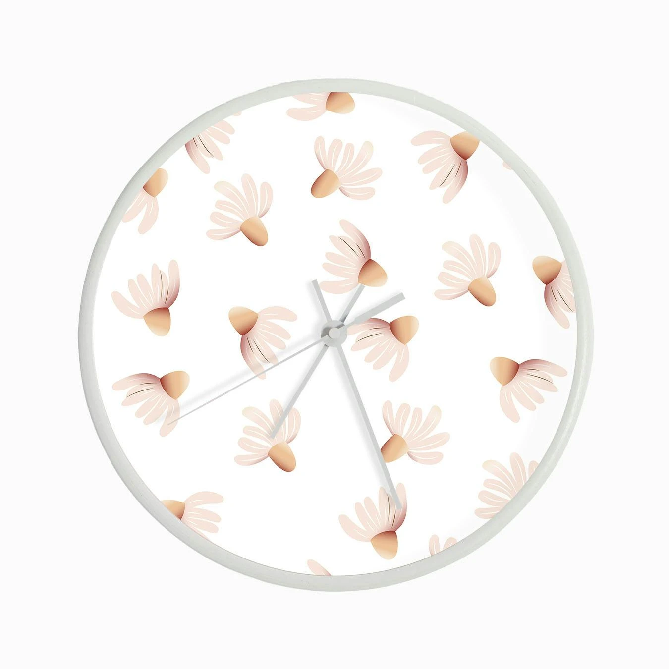 Big Daisies Pattern On White Clock - Image 3