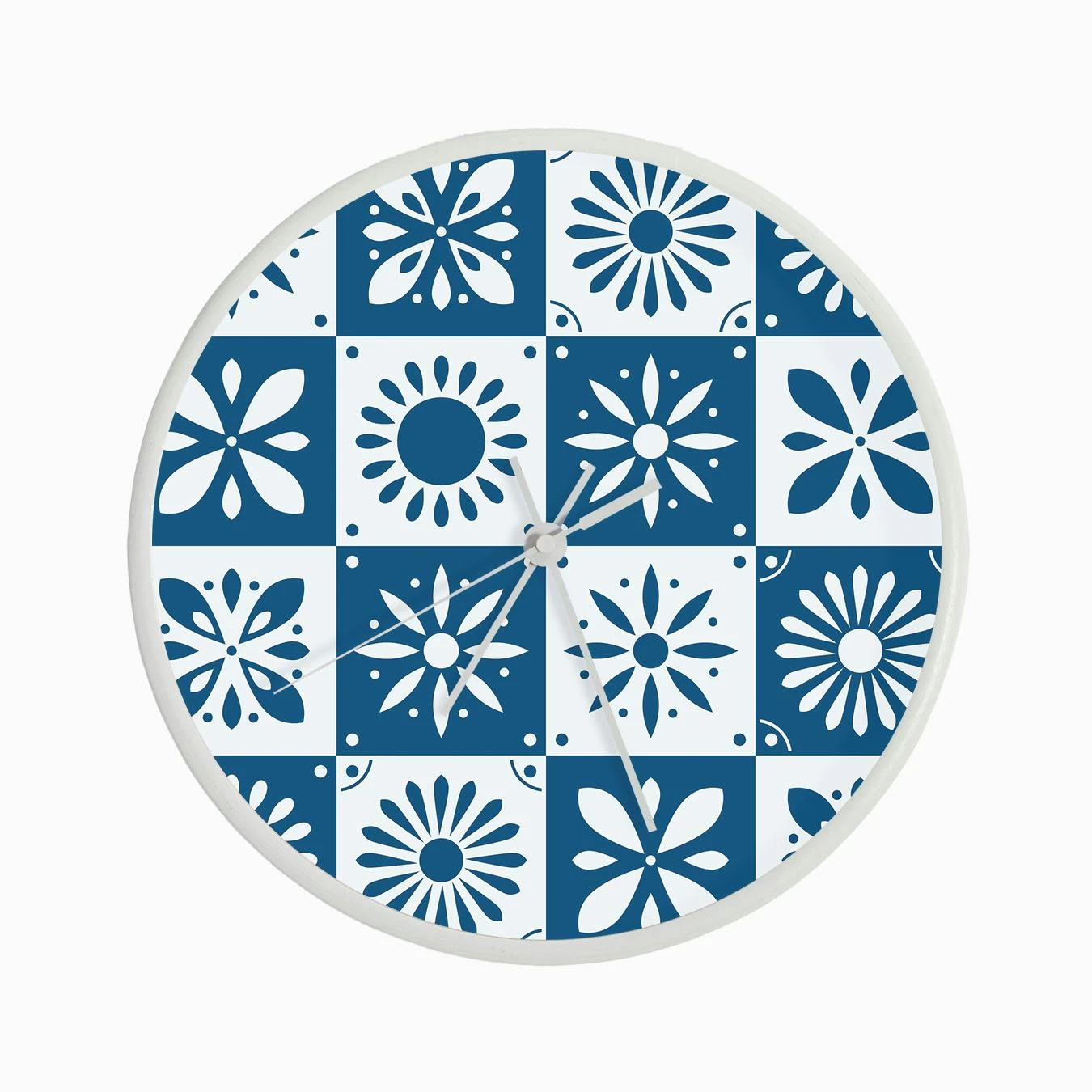 Portuguese Tiles With Floral Motifs Clock - Image 3