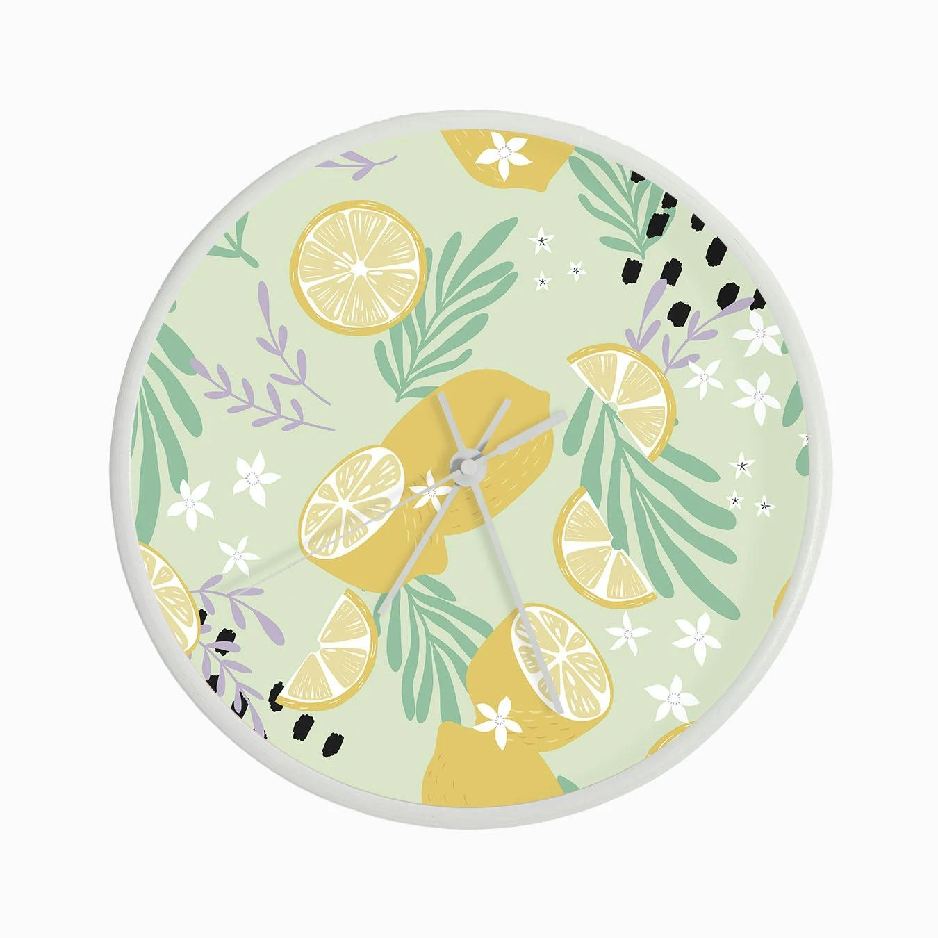 Lemon And Lemon Slices Pattern With Colorful Decoration Clock - Image 3