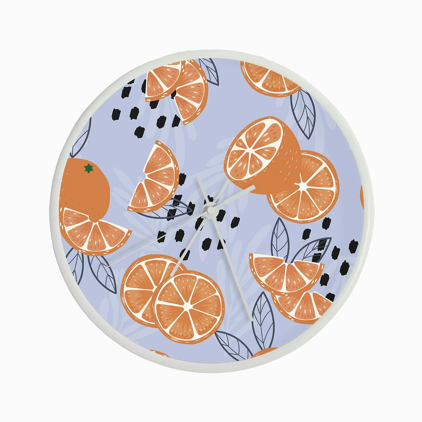 Orange Pattern On Pale Purple Clock - Image 3