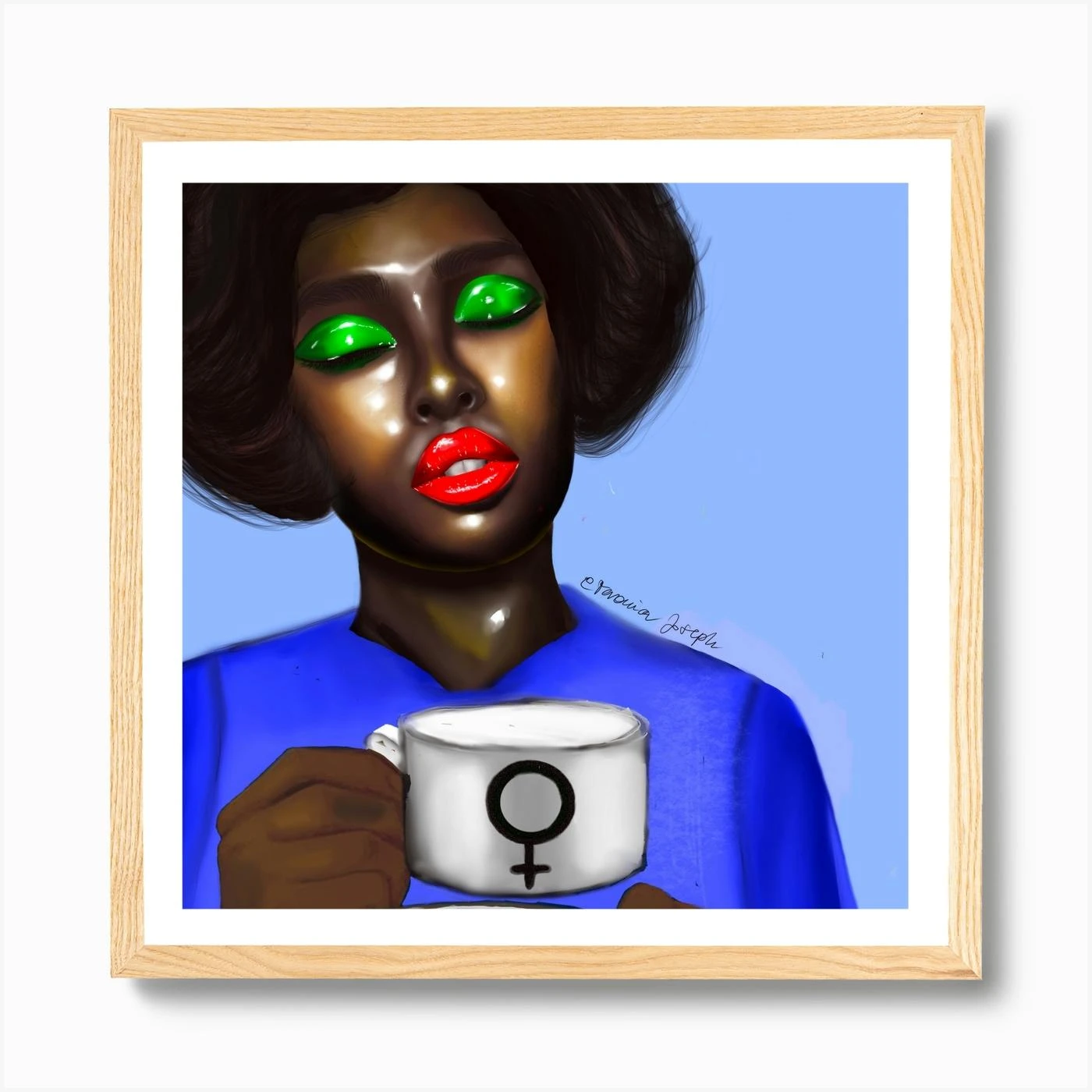 Morning Confidence Girl Square Art Print - Image 5