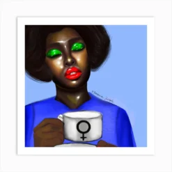Morning Confidence Girl Square Art Print